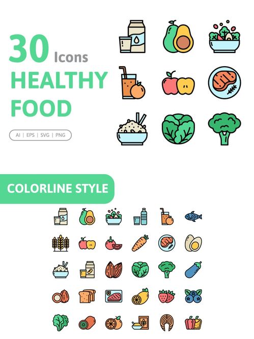 健康食品 健康 食品 图标 设计素材 设计素材